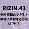 RIZIN41(ライジン)を無料で視聴する方法はある？お得な視聴方法はコレ！