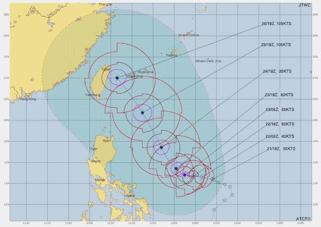 台風5号2023年の最新進路を米軍ヨーロッパ＆気象庁で比較と予想！