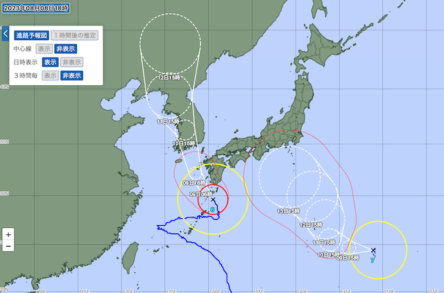 台風7号2023年の最新進路を米軍ヨーロッパ＆気象庁で比較と予想