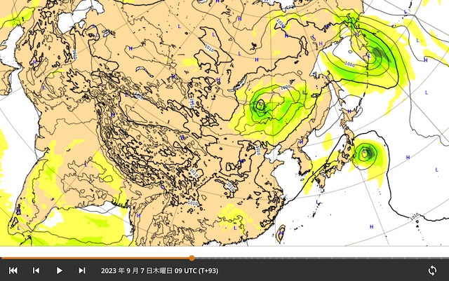 台風13号2023年の最新進路予想を米軍ヨーロッパ＆気象庁で比較！