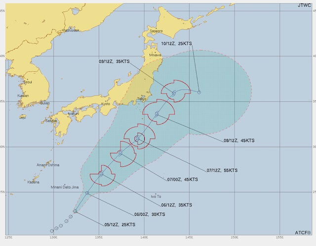 台風13号2023年の最新進路予想を米軍ヨーロッパ＆気象庁で比較！関東接近と上陸はいつ？