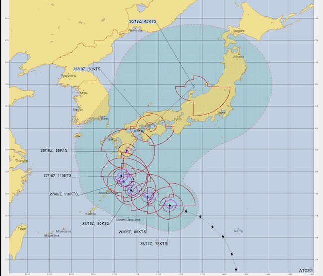 台風10号2024年米軍進路