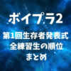 【ボイプラ2】生存者発表式 第1回・全練習生の順位まとめ