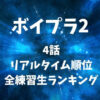 【ボイプラ2】4話のリアルタイム順位・全練習生ランキングまとめ